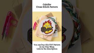 Calcifer Cross Stitch Pattern Howls Moving Castle Cross Stitch crossstitch crossstitchpatterns [upl. by Ainosal]