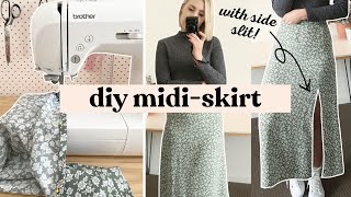 DIY MidiSkirt With A Side Slit [upl. by Deach]