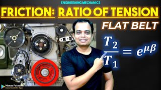 Ratio of Tension in Flat Belt DriveFull Concept [upl. by Somerville]