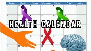 Health calendar health awareness days part 1 [upl. by Asenab101]