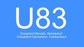 Video Linie U83  DüsseldorfBenrath Betriebshof  DüsseldorfGerresheim Krankenhaus  2021 [upl. by Nevets]