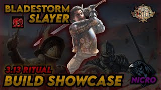 Path of Exile 313 Ritual  Slayer  Bladestorm Build Showcase [upl. by Eseenaj]