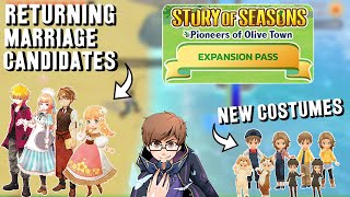 Story of Seasons Pioneers of Olive Town  Expansion Pass Announced Returning Marriage Candidates [upl. by Melisandra]