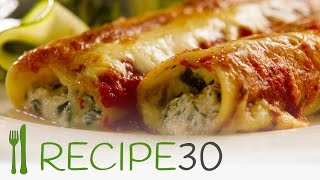 Try me SPINACH AND RICOTTA CANNELLONI  By wwwrecipe30com [upl. by Ynes]