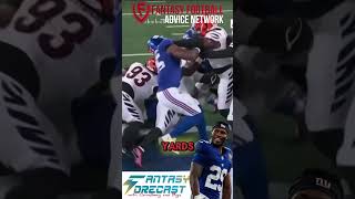 Tyrone Tracy Week 10s Fantasy Hero fantasyfootball Giants fantasysports NFL football [upl. by Atat527]