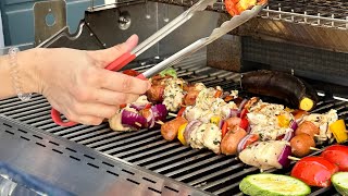 Pinchos de Pollo y Chorizo con chimichurri y barbacoa 😮‍💨 [upl. by Prinz]