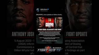 BREAKING Anthony Joshua vs Dillian Whyte CANCELLED for Whyte “ADVERSE FINDING” [upl. by Llerryt]