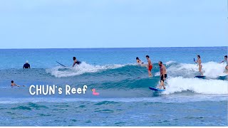 Is Dropin normal here on a small day😳  Longboard Surfing Chuns Reef North Shore Oahu Hawaii [upl. by Dominus]