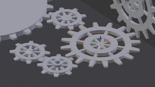 Blender 266 Gear rigging tutorial constraints and 1 machine controller [upl. by Nivlac]