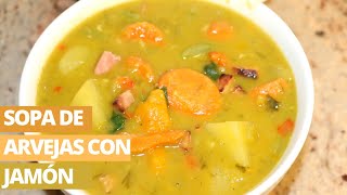 Sopa de arvejas verdes con jamón  Sopa saludable y rapida Ros Emely [upl. by Amikehs]