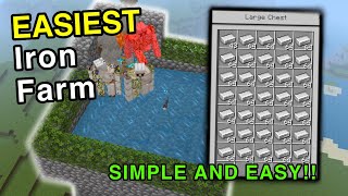 The BEST Iron Farm Minecraft Bedrock 121 [upl. by Aicilyt]