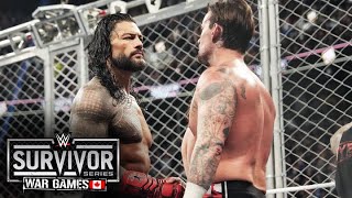 CM Punk and Roman Reigns team up for epic Wargames win Survivor Series WarGames 2024 highlights [upl. by Hanikehs]