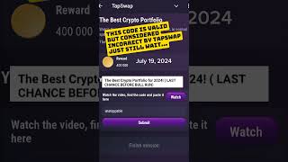 The Best Crypto Portfolio for 2024 LAST CHANCE BEFORE BULL RUN  INVALID ANSWER CODE by tapswap [upl. by Atiuqnahs]