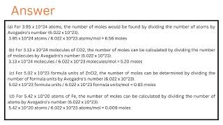 How many moles contain each of the following [upl. by Gerek596]