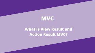 What is View Result amp Action Result in MVC Learn with Subash K [upl. by Misti610]