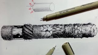 Pen amp Ink Drawing Tutorials  How to create realistic textures Part 2 [upl. by Mariquilla]