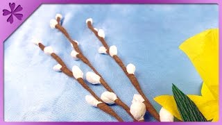 DIY Tissue paper catkins ENG Subtitles  Speed up 68 [upl. by Nikolos]