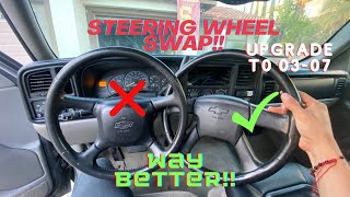 STEERING WHEEL SWAP SILVERADO 9902 TO 0307 [upl. by Ymas739]