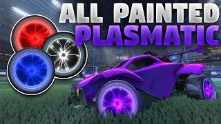 ALL PAINTED PLASMATIC WHEELS ON ROCKET LEAGUE New Wheel Showcase [upl. by Pardew]