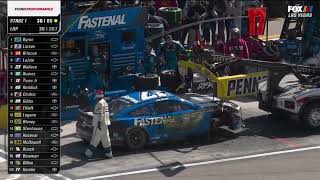 CHRIS BUESCHER LOOSE WHEEL CRASH  2024 PENNZOIL 400 NASCAR CUP SERIES AT LAS VEGAS [upl. by Anidam]