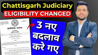 Chattisgarh Judiciary 2024 Eligibility Changed  SLG Law Classes [upl. by Antsirhc]