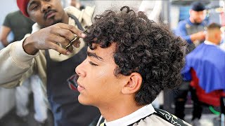 HAIRCUT TUTORIAL UNDERCUT MID FADE CURLY TOP [upl. by Etiragram]