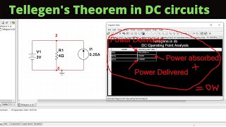 Tellegens Theorem in DC Circuit using Multisim 2020 [upl. by Ordnassela798]