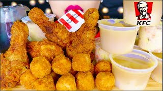 ASMR KFC MASHIE BALLS FRIED CHICKEN DRUMSTICKS LOTS OF COLESLAW MASH POTATO GRAVY 咀嚼音  먹방 [upl. by Nnadroj]