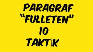 Paragraf “FULLETEN” 10 TAKTİK [upl. by Natsrik]