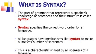 What is Syntax  English Grammar [upl. by Meraree]