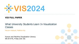 What University Students Learn In Visualization Classes  Fast Forward  VIS 2024 [upl. by Sivrat958]