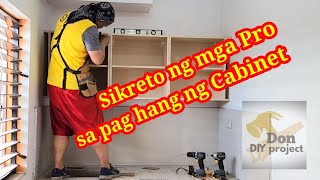 paano mag install ng hanging cabinet sa hindi pantay na pader [upl. by Adis927]