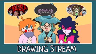 🌊DRAWING STREAM🌊 Epithet erased TTRPG Red stitch report Ace Witch Ft evojelly4609 and VELVET [upl. by Lansing]