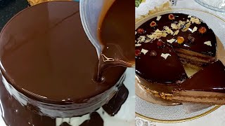 قلاصاج لامع بالشكلاطة وصف ناجحة من اول تجربة مع مقادير مضبوطة 🍫glaçage miroir chocolat [upl. by Burl651]