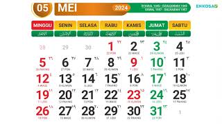 Kalender Mei 2024 dan Hari Libur [upl. by Drawyeh544]