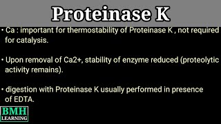 Proteinase K  Serine Protease  Proteinase K In DNA Extraction [upl. by Aicnatsnoc]