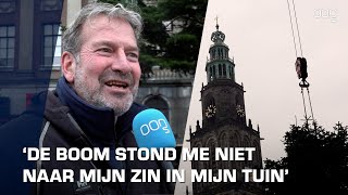 Kerstboom Grote Markt staat weer op zijn plek [upl. by Llenel]