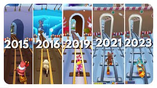 Evolution of NORTH POLEWINTER HOLIDAY Map in Subway Surfers  2015  2016  2019  2021  2023 [upl. by Natsirc]