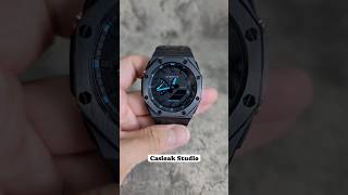 Casioak Mod Casio GSHOCK Royal Oak Custom Mens Luxury Watches 44mm Ga2100 Blue Offshore Metal [upl. by Sidras]