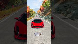 Lamborghini Cars vs Single Hydraulic Crush  BeamNGDrive shorts beamng [upl. by Dubenko635]