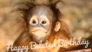 Cute Monkey Singing Happy Belated Birthday To You  BIRTHDAY SONG [upl. by Takeshi]