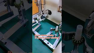 Drone motor stator 12 groove outer windingDouble station flying fork outside winding machine [upl. by Atilek]