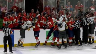 Sam Bennett Doesnt Like Hit From Pietrangelo On Matthew Tkachuk Causing Chaos [upl. by Moyer]