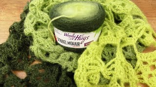 Stola Netzwerk Häklen  Woolly Hugs Mohair Booble Schal  Super Kuschlig mit tollem Muster [upl. by Prakash]