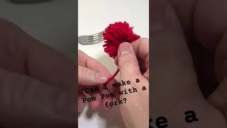 How to Make a Pom Pom with a Fork crochet pompoms shorts [upl. by Eniale567]