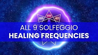 All 9 Solfeggio Frequencies Full Body Healing Frequency Music Aura Cleanse [upl. by Anitac]