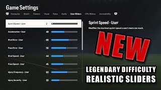 NEW EA FC 24 Legendary Difficulty Realistic Sliders For All Matches [upl. by Patsis]