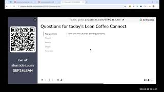 SSAG Lean Coffee Connect  28th Sep2024 [upl. by Girard967]