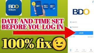 How to fix Date and Time set for BDO online banking app  Date and Time Set for BDO mobile banking [upl. by Maillliw]