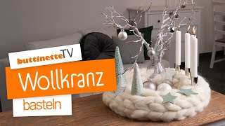 Adventskranz aus Wolle gestalten  buttinette TV DIY [upl. by Hyacinthie]